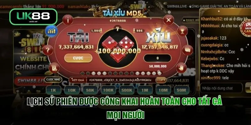 Tài Xỉu MD5 UK88 - Kiểm Chứng Chuỗi Mã Hóa Minh Bạch 4 Lịch sử phiên được công khai hoàn toàn cho tất cả mọi người